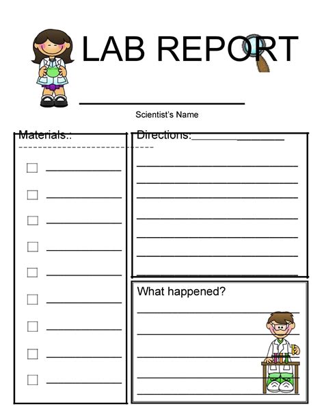 printable lab report template templates printable