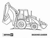 Coloring Backhoe Pages Excavator Hoe Caterpillar Cat Loader Drawing Template Sketch Popular Printables sketch template