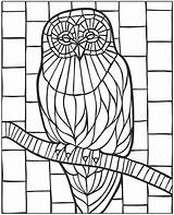 Coloring Pages Mosaic Owl Animal Mystery Glass Stained Printable Dover Patterns Publications Stamping Colouring Color Doverpublications Print Christmas Book Getcolorings sketch template