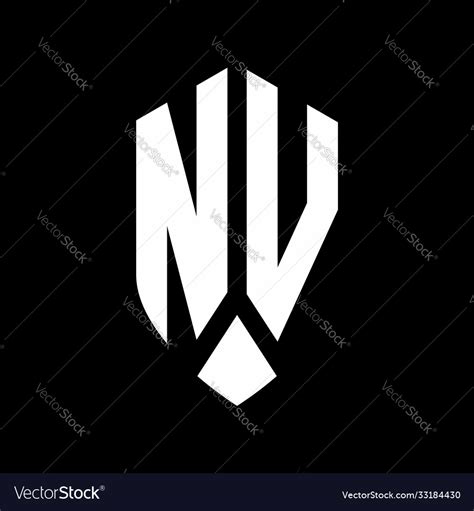 nv logo monogram  emblem shield style design vector image