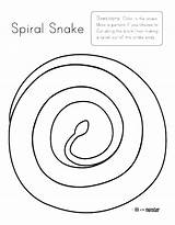 Spiral Snake Preschool Monster Learning sketch template