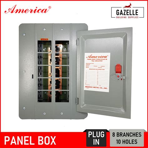 america panel box   pole plug  breakers  branches  holes