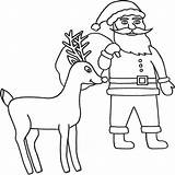 Santa Coloring Reindeer Rudolph Claus Outline Deer Santas Pages 9th Christmas Draw Clipart Red Printable Kids Nosed Cliparts Library Clip sketch template