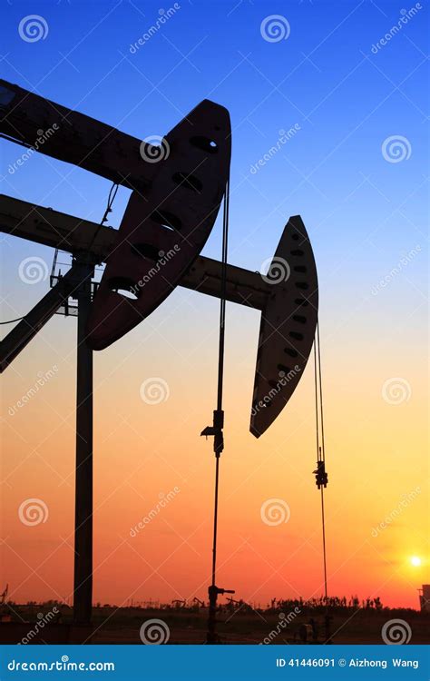 beam pumping unit stock image image  industrial field