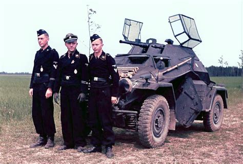 world war ii  color waffen ss panzer reconnaissance troops