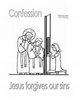 Confession Coloring Catholic Kids Going Pages Girl Reconciliation First Sacrament Color Jesus Printable Colouring Drawing Religious Confessions Teacherspayteachers Activities Printables sketch template