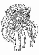 Zentangle Horse Patterns Simple Coloring Horses Pages Animals Adult Shutterstock sketch template
