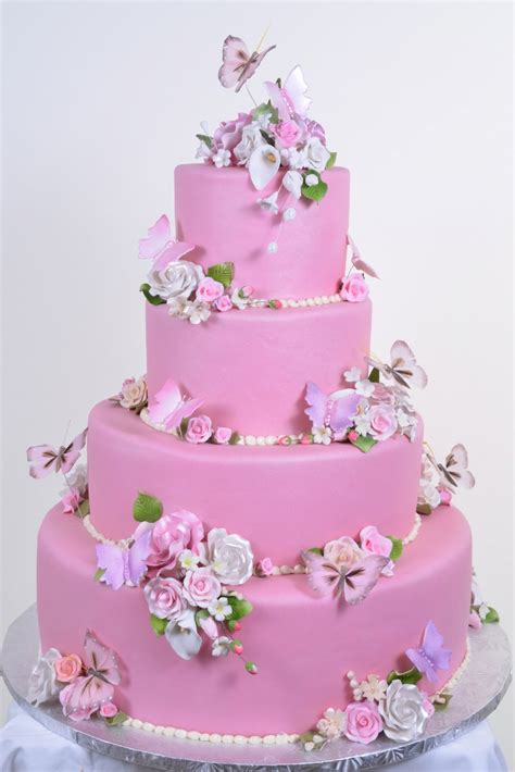 wedding cakes pictures pink butterfly wedding cakes