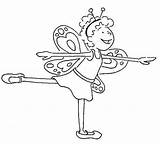 Coloring Girl Ballet Butterfly Costume Cute Doing Pages Wearing sketch template