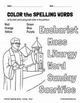 Catholic Liturgy Words Vocabulary Spelling Thecatholickid Eucharist School Cnt sketch template