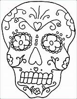 Pumpkin Coloring Pages Carving Sugar Getdrawings Printable Skull sketch template