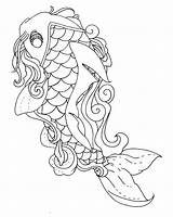 Fish Koi Coloring Lineart Pages Drawing Pick Color Simple Poison Tattoo Line Deviantart Print Adults Designs Drawings Getdrawings Mermaid Kids sketch template