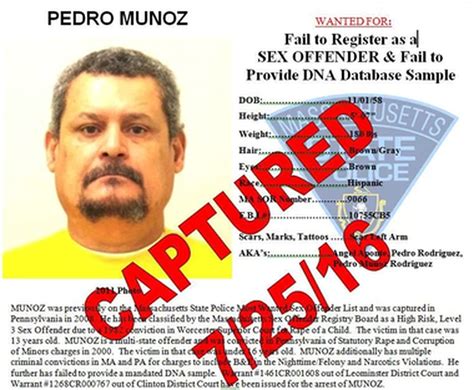 Pedro Munoz One Of Massachusetts State Police S Most Wanted Sex