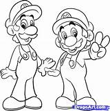 Luigi Brothers Dragoart Dibujo sketch template