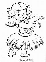 Coloring Pages Hula Girl Hawaii Hawaiian Luau Para Hawaiana Dancer Clipart Printable Kids Sheets Embroidery Color Drawing Little Girls Colorear sketch template