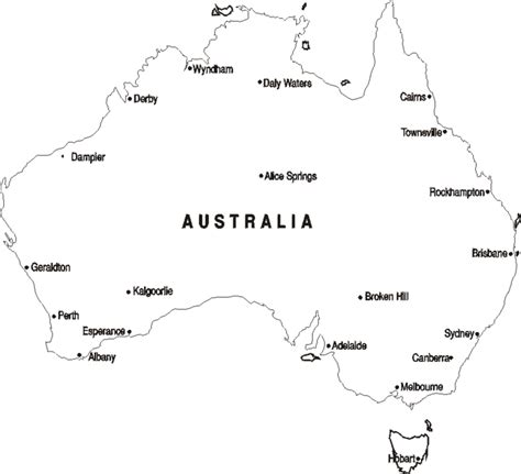 australia printable map  australia maps printable maps