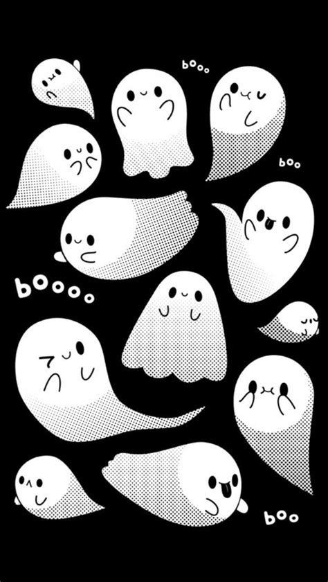 Cute Ghost Ghosts Halloween October Pattern