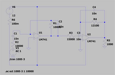 operational amplifier    create  working bandpass filter  ltspice electrical