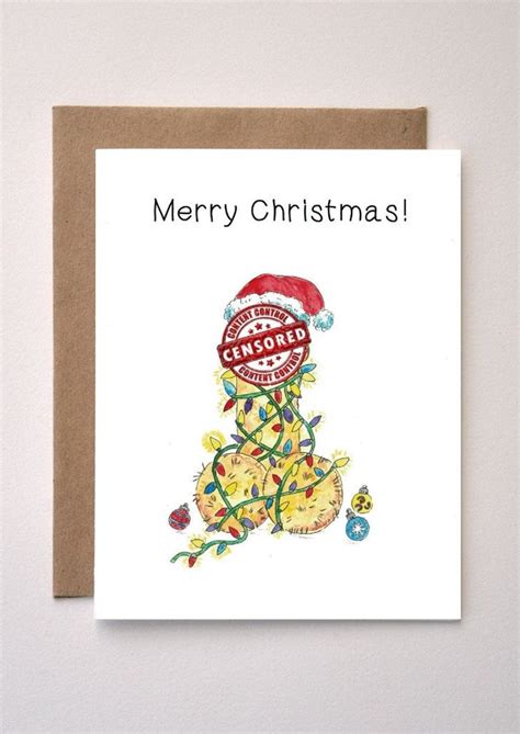 merry christmas penis christmas cards unique funny holiday etsy