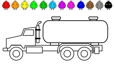 big oil truck coloring pages learn colors  kids  car  vehicle