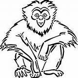 Gibbon Coloring Pages Sitting Orangutan Drawing Printable Cartoon Color Handed Lar Supercoloring Apes Gibbons Comment Comments Categories sketch template