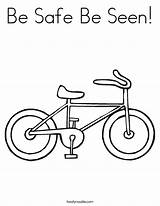 Coloring Bike Safe Seen Worksheet Noodle Built California Usa Cursive Twistynoodle sketch template