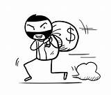Money Theft Bag Drawing Hand Running Doodle Robber Vector Cash Away Stick Figure Illustration Drawn Stock Getdrawings Search sketch template
