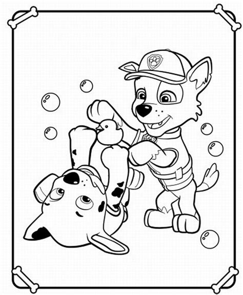 paw patrol rubble rocky coloring page clip art library