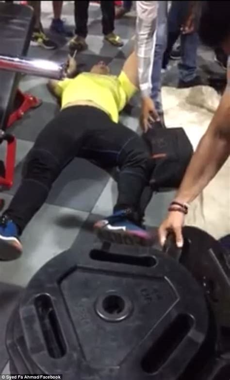 indian man snaps his knee in leg press machine accident daily mail online