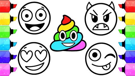 emoji coloring pages   draw  color emoji faces coloring book