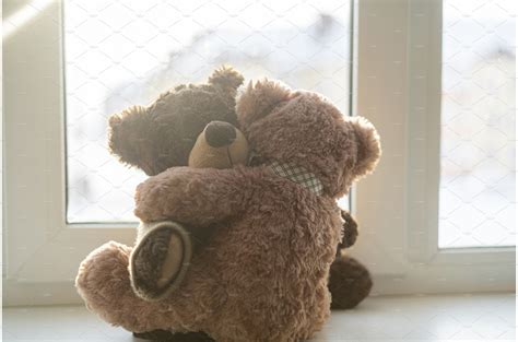 couple   teddy bears hug  animal stock  creative