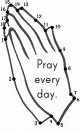 Prayer Praying Coloring Hands Dot Bible Hannah Dots Connect Lords Pages Pray School Crafts Every Sunday Kids Preschool Prays Color sketch template