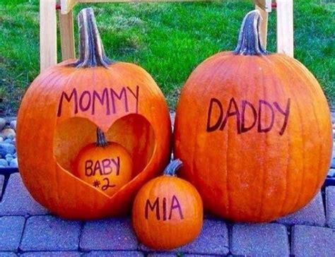 cute halloween pregnancy announcements on pumpkins