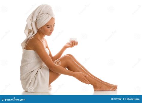 Woman With Body Lotion Stock Images Image 27199214