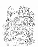 Coloring Pages Fairy Adult Butterfly Fairies Rose Advanced Volwassenen Voor Kleuren Colouring Detailed Clean Printable Book Adults Dagracey Pencil sketch template
