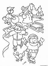 Coloring Pages Winter Skating Ice Fun Printable Christmas January Kids Colorear Para Sheets Ninos Hiver Hielo Having Niños 1st Navidad sketch template