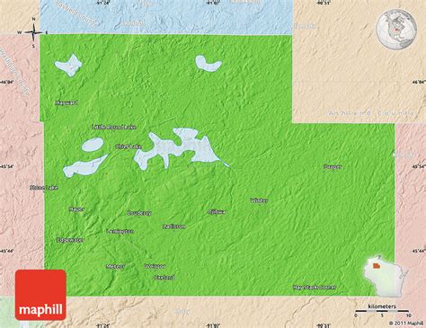 political map  sawyer county lighten