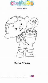 Colouring Coloring Sheets Pages Baba Cloudbabies Kolorowanki Book Snoopy Books Green Dzieci Baby Kids Babies Yellow sketch template