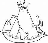 Coloring Pages Native American Wigwam Printable Indian Color Chi sketch template