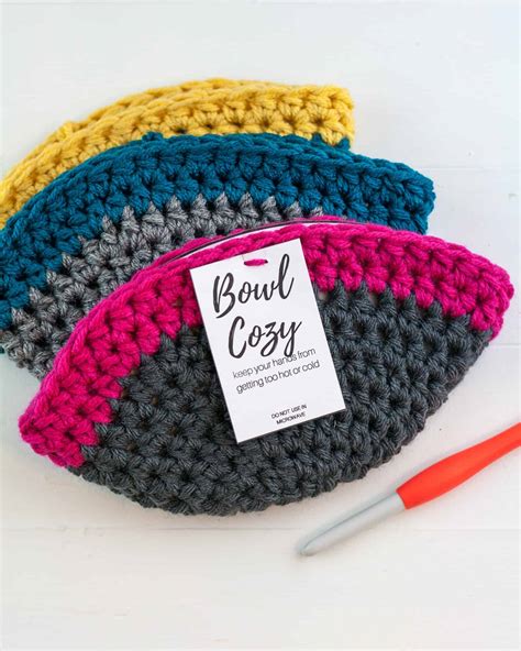 minute easy crochet bowl cozy  pattern winding road crochet