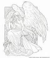 Coloring Angel Pages Angels Adult Adults Coloriage Demons Color Drawing Wings Realistic Fairies Deviantart Colouring Fairy Ange Books Book Saimain sketch template