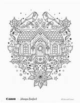 Coloring Pages Johanna Basford Colouring Adult Mandala Book Books Animal Printable House Patterned Inspirational Swart Hannes Divyajanani Popular Color Winter sketch template