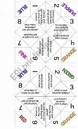 Cootie Catcher Getting Know Esl Worksheet Preview Worksheets sketch template