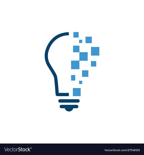 tech lightbulb digital solutions logo designs vector image