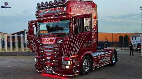 4k scania truck r500 v8 vabis red light old generation youtube