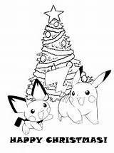 Pokemon Coloring Christmas Pages Pikachu Printable Print sketch template