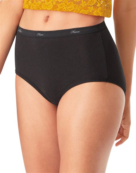 Hanes Women S Breathable Cotton All Black Briefs 10 Pack