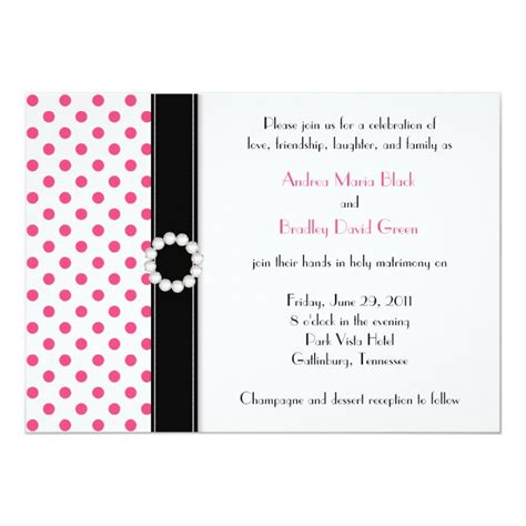 Hot Pink Polka Dot Wedding Invitation Zazzle