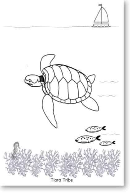 sea turtle coloring pages tiara tribe