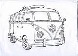 Kombi Vw Combi Bulli Zeichnung Kleurplaat Busje Sketch Zeichnungen Skizze Camisetas Tekenen Vanlife Surfista Camioneta Vetores Milhares Formatos Descubra Disponíveis sketch template